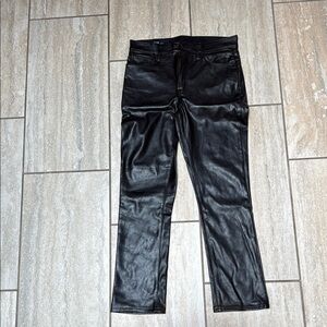 Black Faux Leather Pants